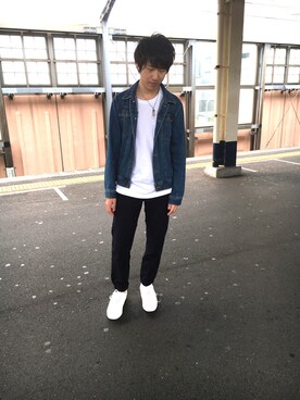 「RATTLE TRAP（ラトルトラップ）のアイテム（デニムジャケット）」を使った、しゅんさん（メンズ・169cm）の春コーディネート