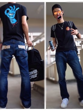 「element」｜「アイテム（アクセサリー）」を使った、KAN－Tさん（メンズ・178cm）の夏コーディネート