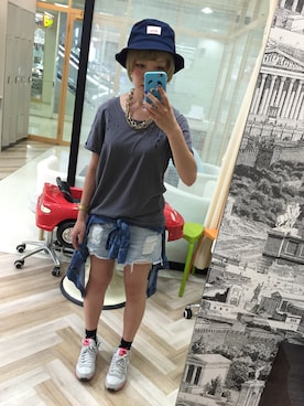 「monkey bite（モンキーバイト）のアイテム」を使った、yuuuuuucaさん（レディース・160cm）の夏コーディネート