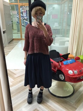 「タッセルシューズ」｜「アイテム（ハンチング/ベレー帽）」を使った、yuuuuuucaさん（レディース・160cm）の冬コーディネート
