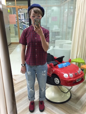「STUDIOUS（ステュディオス）のアイテム（腕時計）」を使った、yuuuuuucaさん（レディース・160cm）の夏コーディネート