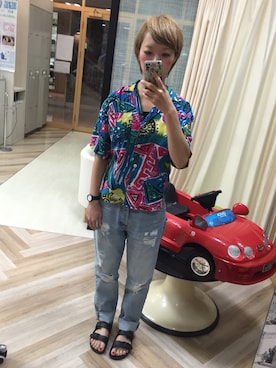 「STUDIOUS（ステュディオス）のアイテム（腕時計）」を使った、yuuuuuucaさん（レディース・160cm）の夏コーディネート
