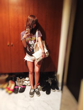 「MARC JACOBS（マークジェイコブス）のアイテム（エコバッグ/サブバッグ）」を使った、Yurieさん（レディース・160cm）の夏コーディネート