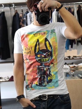 「DSQUARED2（ディースクエアード）のアイテム（Tシャツ/カットソー）」を使った、D-sukeさん（メンズ・172cm）の冬コーディネート