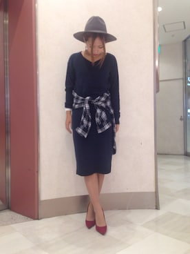 「赤パンプス」｜seikomanさん（レディース・155cm）の秋コーディネート