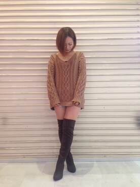 「ESPERANZA（エスペランサ）のアイテム（ブーツ）」を使った、seikomanさん（レディース・155cm）の冬コーディネート