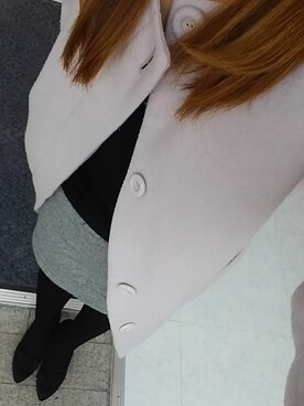 「ピンクのコート」｜momo.nono.wawaさん（レディース・160cm）の冬コーディネート