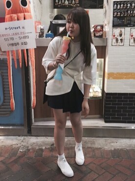 「adidas originals」｜「アイテム（メッセンジャーバッグ）」を使った、Briankaさん（レディース・158cm）の夏コーディネート