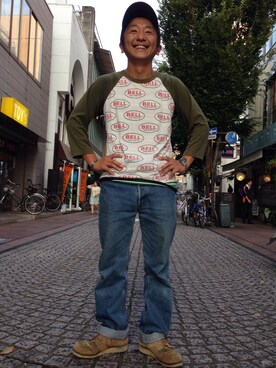 「アイテム（バングル/リストバンド）」を使った、Chitaka Nakayamaさん（メンズ・160cm・30代）の秋コーディネート