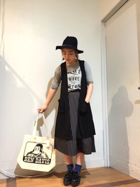 「ベンデイビス」｜「アイテム（アクセサリー）」を使った、ｍｏｒさん（レディース・157cm）の夏コーディネート
