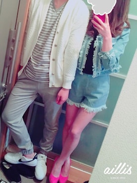 「RESEXXY（リゼクシー）のアイテム（デニムジャケット）」を使った、URIBOU.さん（レディース・158cm）の冬コーディネート