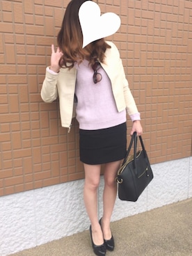 「RESEXXY（リゼクシー）のアイテム（ブルゾン）」を使った、URIBOU.さん（レディース・158cm）の春コーディネート