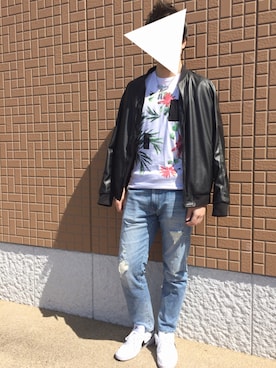 「リゾートスタイル」｜「アイテム（ブルゾン）」を使った、URIBOU.さん（メンズ・178cm）の春コーディネート