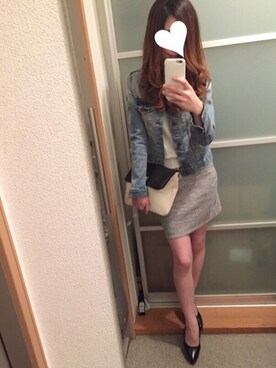 「RESEXXY」｜「アイテム（デニムジャケット）」を使った、URIBOU.さん（レディース・158cm）の春コーディネート