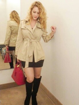 「LOUIS VUITTON（ルイヴィトン）のアイテム（バッグ、ピンク系）」を使った、claireさん（レディース）の秋コーディネート