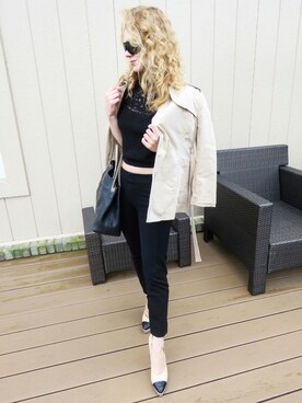「CHANEL（シャネル）のアイテム（パンプス、ブラック系）」を使った、claireさん（レディース）の秋コーディネート