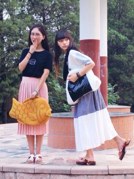 「アイテム（おもちゃ、ブラック系）」を使った、整颗心可成さん（レディース・157cm）の夏コーディネート