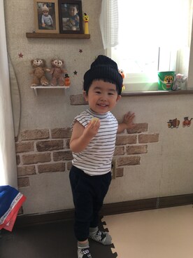 「SEVENDAYS=SUNDAY（セブンデイズサンデイ）のアイテム（帽子）」を使った、そーすけさん（キッズ・90cm）の夏コーディネート