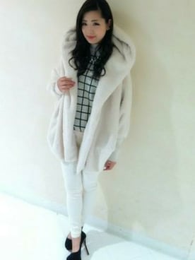 「VENCEEXCHANGE（ヴァンスエクスチェンジ）のアイテム（その他アウター）」を使った、VENCE EXCHANGE LADIES STAFFさん（レディース・160cm）の冬コーディネート