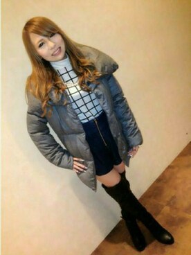 「VENCEEXCHANGE（ヴァンスエクスチェンジ）のアイテム（ダウンジャケット/コート）」を使った、VENCE EXCHANGE LADIES STAFFさん（レディース・160cm）の冬コーディネート