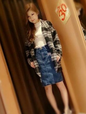 「VENCEEXCHANGE（ヴァンスエクスチェンジ）のアイテム（その他アウター）」を使った、VENCE EXCHANGE LADIES STAFFさん（レディース・160cm）の冬コーディネート