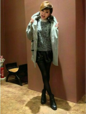 「VENCEEXCHANGE（ヴァンスエクスチェンジ）のアイテム（その他アウター）」を使った、VENCE EXCHANGE LADIES STAFFさん（レディース・160cm）の冬コーディネート