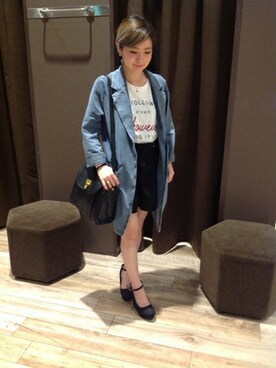 「VENCEEXCHANGE（ヴァンスエクスチェンジ）のアイテム（その他アウター）」を使った、VENCE EXCHANGE LADIES STAFFさん（レディース・160cm）の夏コーディネート