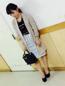 「VENCEEXCHANGE（ヴァンスエクスチェンジ）のアイテム（その他アウター）」を使った、VENCE EXCHANGE LADIES STAFFさん（レディース・160cm）の夏コーディネート