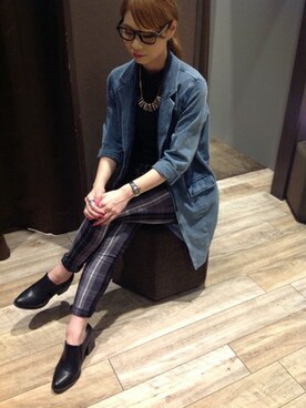 「VENCEEXCHANGE（ヴァンスエクスチェンジ）のアイテム（その他アウター）」を使った、VENCE EXCHANGE LADIES STAFFさん（レディース・160cm）の秋コーディネート