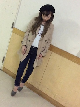 「VENCEEXCHANGE（ヴァンスエクスチェンジ）のアイテム（トレンチコート）」を使った、VENCE EXCHANGE LADIES STAFFさん（レディース・160cm）の秋コーディネート