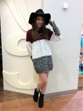 「くつした」｜「アイテム（ブーツ）」を使った、VENCE EXCHANGE LADIES STAFFさん（レディース・160cm）の冬コーディネート