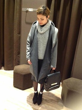 「VENCEEXCHANGE（ヴァンスエクスチェンジ）のアイテム（モッズコート）」を使った、VENCE EXCHANGE LADIES STAFFさん（レディース・160cm）の冬コーディネート