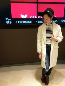 「ツバ広ハット」｜VENCE EXCHANGE LADIES STAFFさん（レディース・160cm）の冬コーディネート