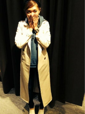 「ロゴパーカー」｜「アイテム（モッズコート）」を使った、VENCE EXCHANGE LADIES STAFFさん（レディース・160cm）の冬コーディネート