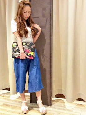 「ガウチョパンツ」｜VENCE EXCHANGE LADIES STAFFさん（レディース・160cm）の夏コーディネート