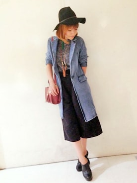 「ツバ広ハット」｜VENCE EXCHANGE LADIES STAFFさん（レディース・160cm）の秋コーディネート