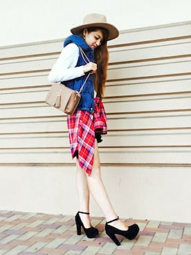 「ツバ広ハット」｜VENCE EXCHANGE LADIES STAFFさん（レディース・160cm）の秋コーディネート
