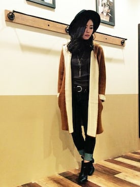 「ロングカーディガン」｜VENCE EXCHANGE LADIES STAFFさん（レディース・160cm）の冬コーディネート