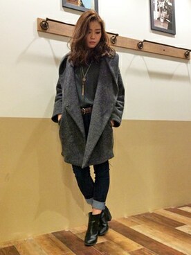 「VENCEEXCHANGE（ヴァンスエクスチェンジ）のアイテム（その他アウター）」を使った、VENCE EXCHANGE LADIES STAFFさん（レディース・160cm）の冬コーディネート