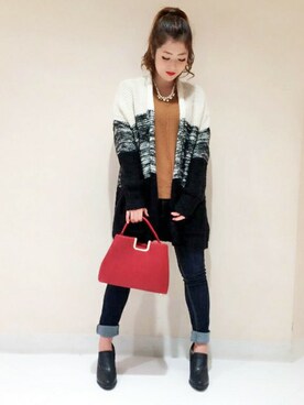 「ロールアップ」｜「アイテム（ブーティ）」を使った、VENCE EXCHANGE LADIES STAFFさん（レディース・160cm）の冬コーディネート