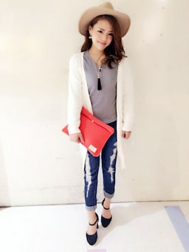 「ボーイフレンドデニム」｜VENCE EXCHANGE LADIES STAFFさん（レディース・160cm）の冬コーディネート