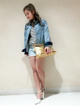 「ワントーンコーデ」｜「アイテム（デニムジャケット）」を使った、VENCE EXCHANGE LADIES STAFFさん（レディース・160cm）の春コーディネート