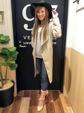 「春ニット」｜「アイテム（モッズコート）」を使った、VENCE EXCHANGE LADIES STAFFさん（レディース・160cm）の春コーディネート
