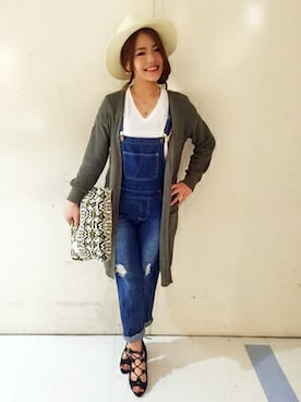 「VENCEEXCHANGE（ヴァンスエクスチェンジ）のアイテム（つなぎ/オールインワン）」を使った、VENCE EXCHANGE LADIES STAFFさん（レディース・160cm）の春コーディネート