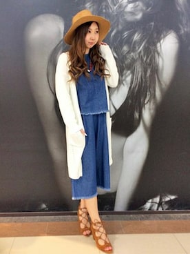 「VENCEEXCHANGE（ヴァンスエクスチェンジ）のアイテム（つなぎ/オールインワン）」を使った、VENCE EXCHANGE LADIES STAFFさん（レディース・160cm）の春コーディネート