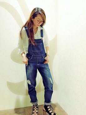 「VENCEEXCHANGE（ヴァンスエクスチェンジ）のアイテム（つなぎ/オールインワン）」を使った、VENCE EXCHANGE LADIES STAFFさん（レディース・160cm）の春コーディネート
