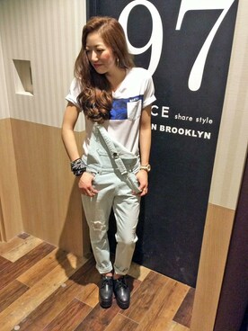 「バンダナ」｜「アイテム（つなぎ/オールインワン）」を使った、VENCE EXCHANGE LADIES STAFFさん（レディース・160cm）の春コーディネート