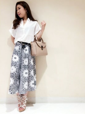 「ガウチョパンツ」｜VENCE EXCHANGE LADIES STAFFさん（レディース・160cm）の夏コーディネート