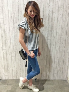 「フリルトップス」｜VENCE EXCHANGE LADIES STAFFさん（レディース・160cm）の夏コーディネート