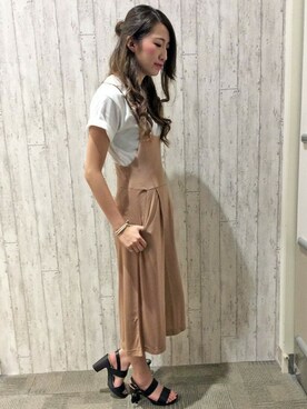 「VENCEEXCHANGE（ヴァンスエクスチェンジ）のアイテム（サロペット/オーバーオール）」を使った、VENCE EXCHANGE LADIES STAFFさん（レディース・160cm）の夏コーディネート